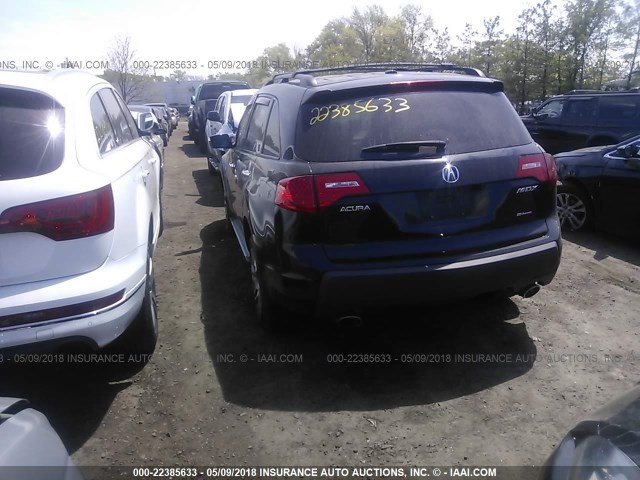 2HNYD28338H527324 - 2008 ACURA MDX TECHNOLOGY BLACK photo 3