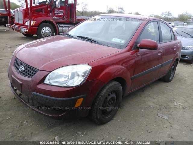 KNADE123966129311 - 2006 KIA RIO RED photo 2