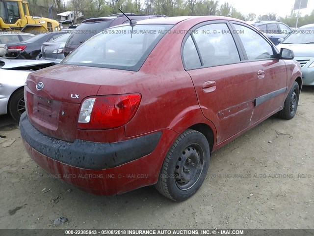 KNADE123966129311 - 2006 KIA RIO RED photo 4