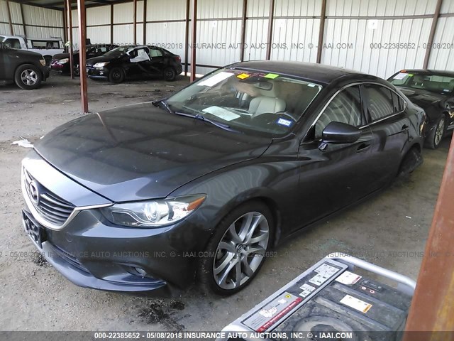 JM1GJ1W60E1149362 - 2014 MAZDA 6 GRAND TOURING GRAY photo 2