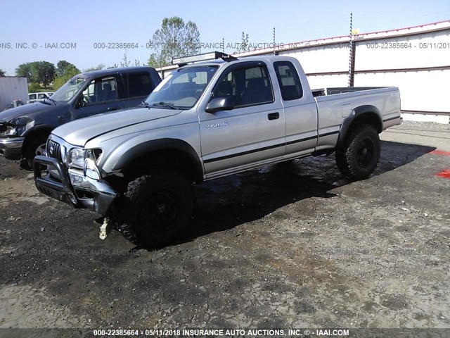 5TEWN72NX4Z415751 - 2004 TOYOTA TACOMA XTRACAB SILVER photo 2