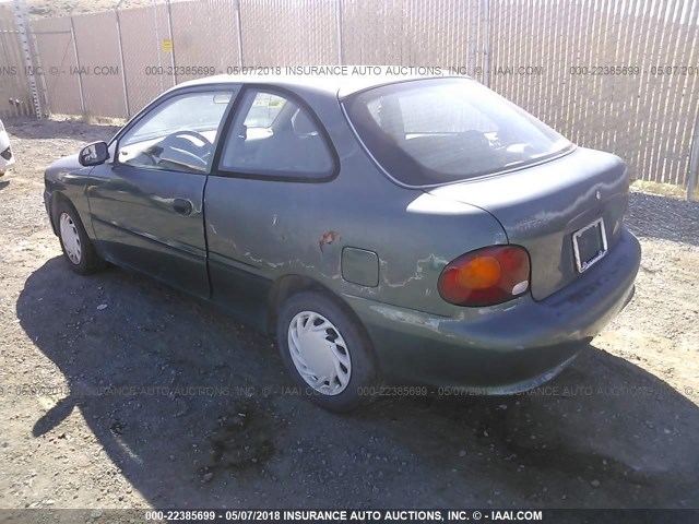 KMHVD14N4TU117305 - 1996 HYUNDAI ACCENT L GREEN photo 3