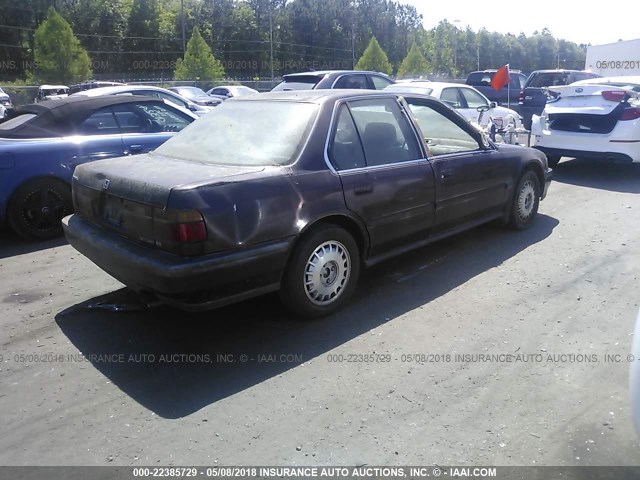 1HGCB7668MA193544 - 1991 HONDA ACCORD EX/EX-R MAROON photo 4