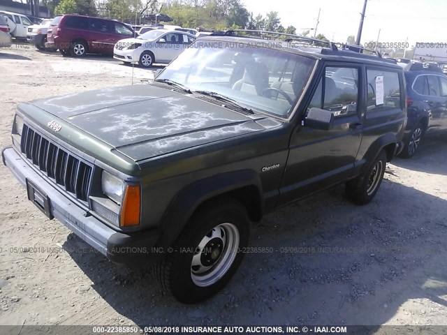 1J4FJ27S4TL226470 - 1996 JEEP CHEROKEE SE GREEN photo 2