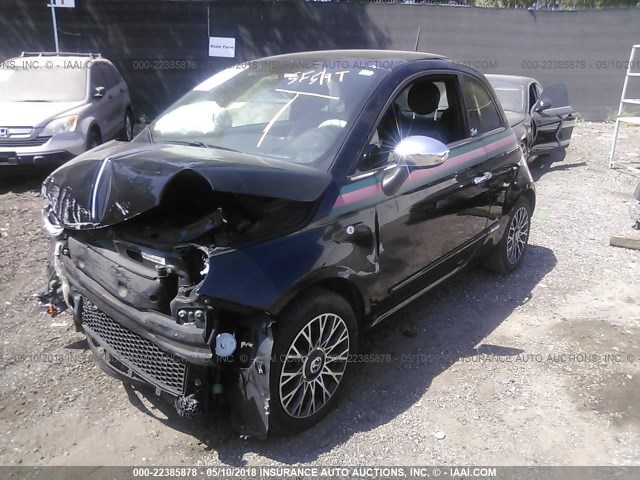 3C3CFFCR0CT287473 - 2012 FIAT 500 LOUNGE BLACK photo 2