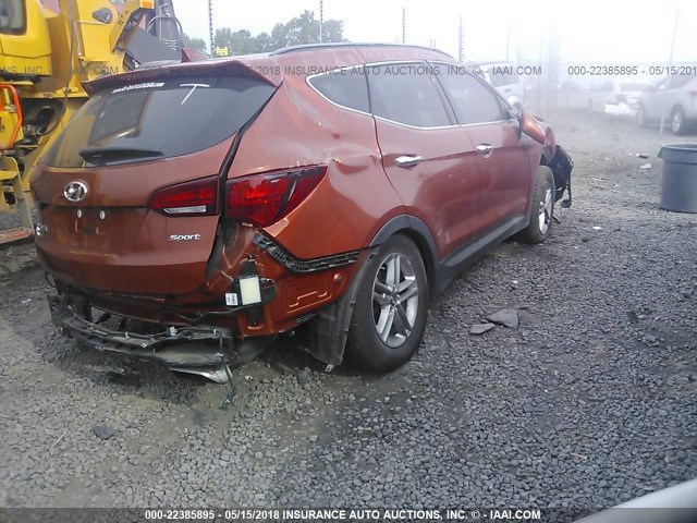 5XYZU3LB2HG486200 - 2017 HYUNDAI SANTA FE SPORT  ORANGE photo 4