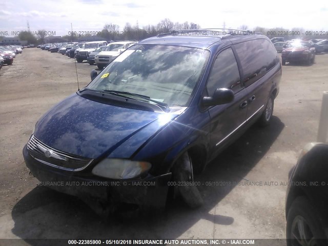2C8GP64L72R570831 - 2002 CHRYSLER TOWN & COUNTRY LIMITED BLUE photo 2