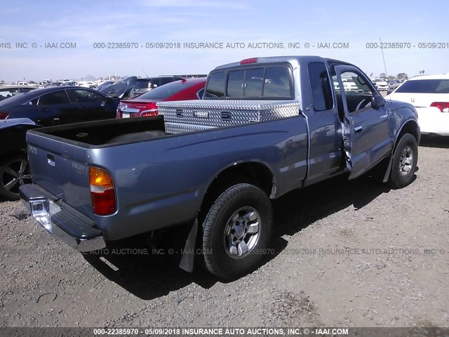 4TASM92N0WZ172698 - 1998 TOYOTA TACOMA XTRACAB PRERUNNER BLUE photo 4