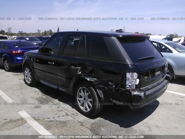 SALSK25428A185967 - 2008 LAND ROVER RANGE ROVER SPORT HSE BLACK photo 3