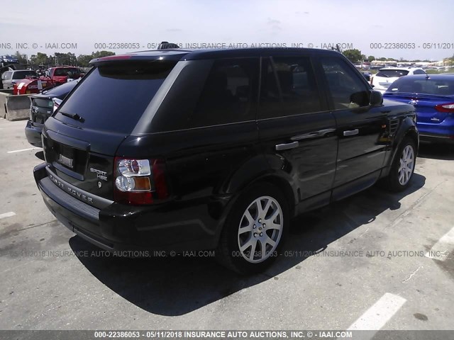 SALSK25428A185967 - 2008 LAND ROVER RANGE ROVER SPORT HSE BLACK photo 4