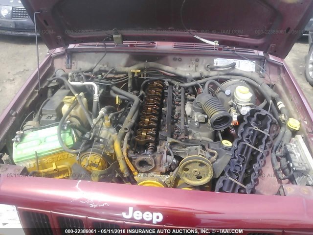 1J4FF68S3XL556680 - 1999 JEEP CHEROKEE SPORT/CLASSIC ბურგუნდია ფოტო 10