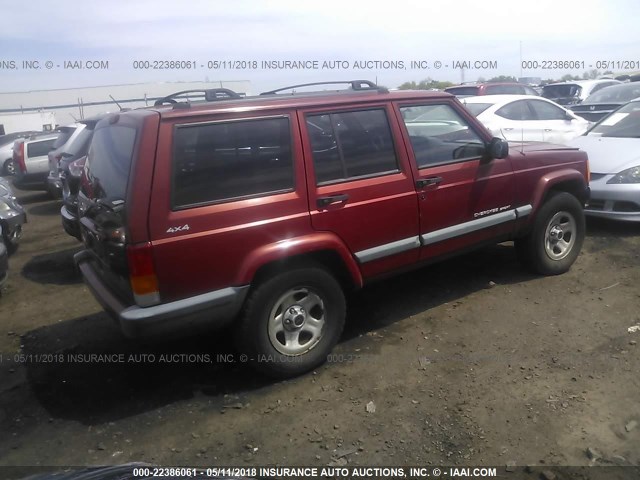 1J4FF68S3XL556680 - 1999 JEEP CHEROKEE SPORT/CLASSIC BURGUNDY photo 4