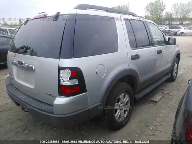 1FMEU73E16UA63793 - 2006 FORD EXPLORER XLT SILVER photo 4