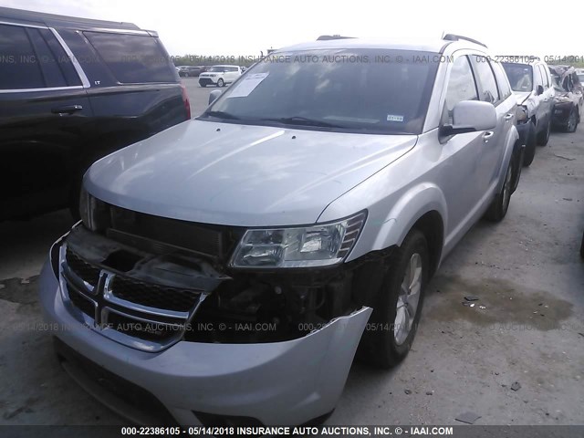 3C4PDCBG5ET103410 - 2014 DODGE JOURNEY SXT SILVER photo 2