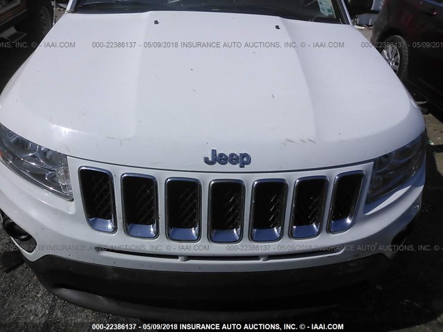 1C4NJCCB9CD692337 - 2012 JEEP COMPASS LIMITED WHITE photo 10