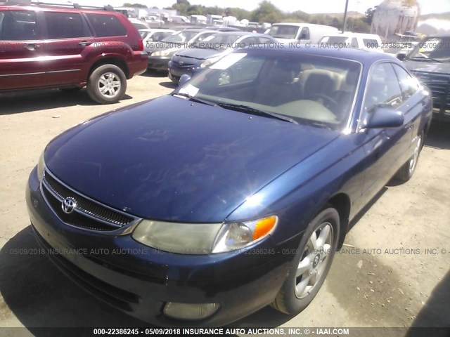 2T1CF22P01C440485 - 2001 TOYOTA CAMRY SOLARA SE/SLE BLUE photo 2