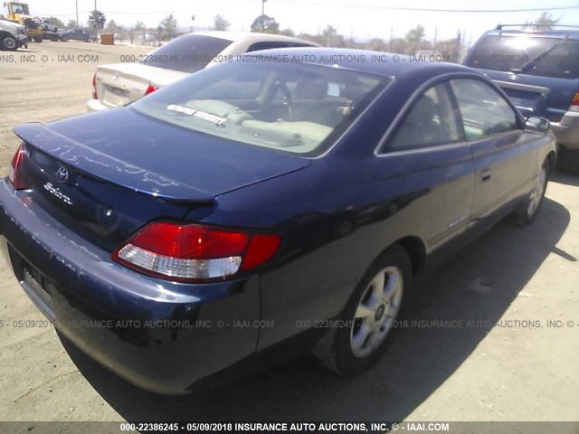 2T1CF22P01C440485 - 2001 TOYOTA CAMRY SOLARA SE/SLE BLUE photo 4