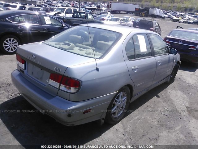 JNKCP11A42T500359 - 2002 INFINITI G20 SILVER photo 4