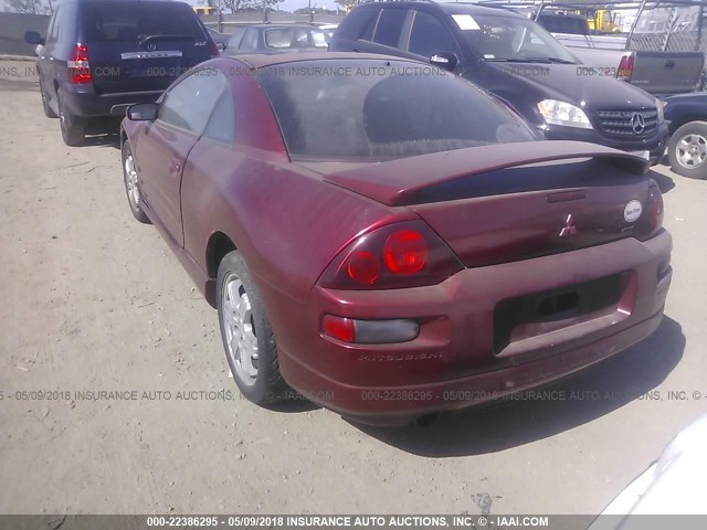 4A3AC54HX1E087822 - 2001 MITSUBISHI ECLIPSE GT BURGUNDY photo 3