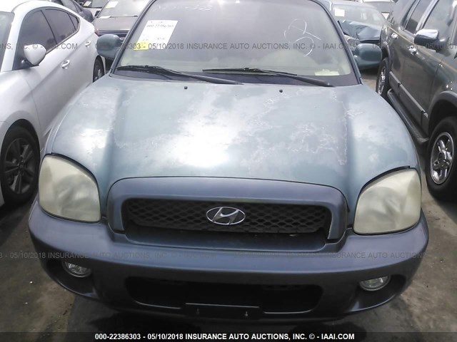 KM8SC13D72U279605 - 2002 HYUNDAI SANTA FE GLS/LX BLUE photo 6