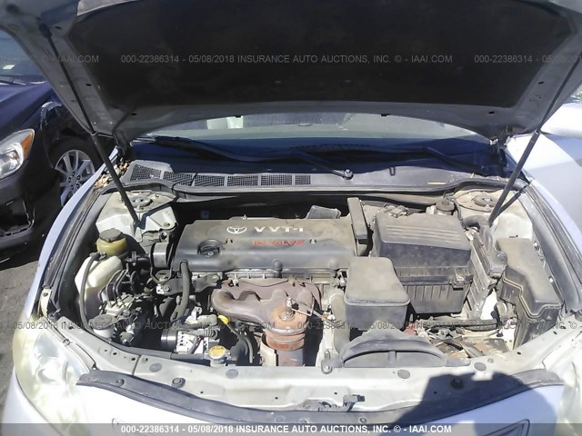 4T1BE46K07U682113 - 2007 TOYOTA CAMRY NEW GENERAT CE/LE/XLE/SE SILVER photo 10