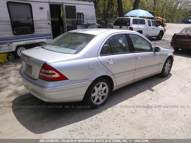 WDBRF81J23F355733 - 2003 MERCEDES-BENZ C 240 4MATIC SILVER photo 4