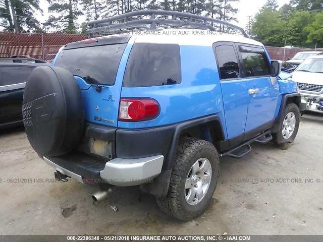 JTEBU11F970100495 - 2007 TOYOTA FJ CRUISER BLUE photo 4