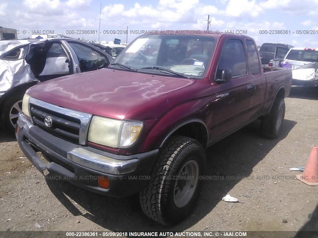 4TASM92N5XZ541170 - 1999 TOYOTA TACOMA XTRACAB PRERUNNER წითელი ფოტო 2