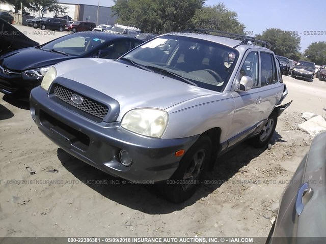 KM8SC83D21U130252 - 2001 HYUNDAI SANTA FE GLS/LX SILVER photo 2