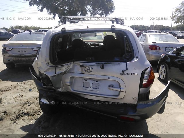 KM8SC83D21U130252 - 2001 HYUNDAI SANTA FE GLS/LX SILVER photo 6