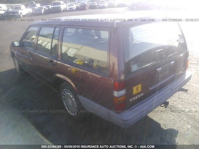 YV1FW8837N2352312 - 1992 VOLVO 740 MAROON photo 3