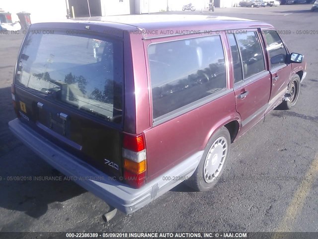 YV1FW8837N2352312 - 1992 VOLVO 740 MAROON photo 4