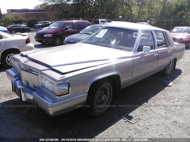 1G6DW5471MR710128 - 1991 CADILLAC BROUGHAM BEIGE photo 2