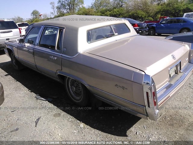 1G6DW5471MR710128 - 1991 CADILLAC BROUGHAM BEIGE photo 3