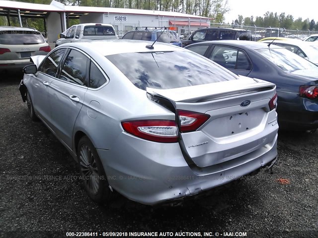 3FA6P0D99DR134886 - 2013 FORD FUSION TITANIUM SILVER photo 3