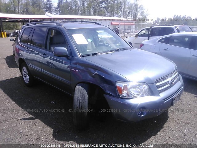 JTEEW21A370044183 - 2007 TOYOTA HIGHLANDER HYBRID BLUE photo 1