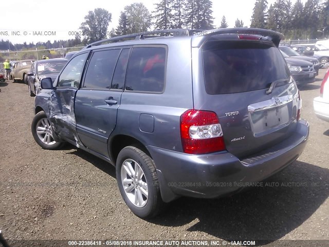 JTEEW21A370044183 - 2007 TOYOTA HIGHLANDER HYBRID BLUE photo 3