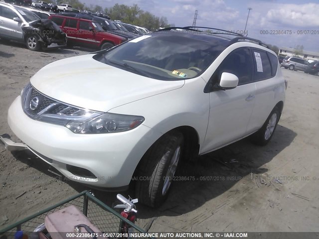 JN8AZ1MW4BW188184 - 2011 NISSAN MURANO S/SL/LE WHITE photo 2