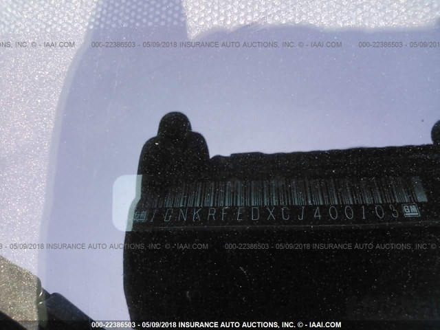 1GNKRFEDXCJ400103 - 2012 CHEVROLET TRAVERSE LS WHITE photo 9