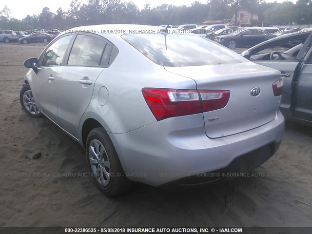 KNADM4A32D6188672 - 2013 KIA RIO LX SILVER photo 3