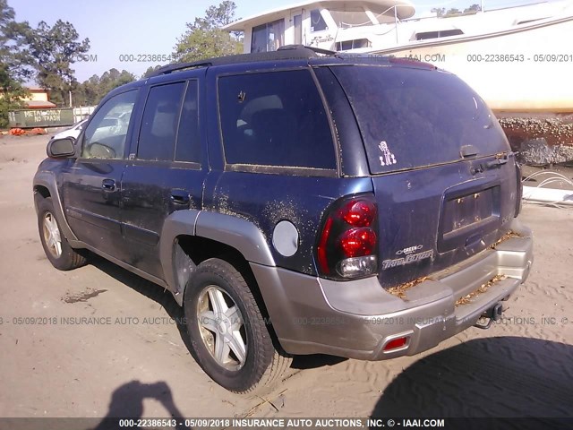 1GNDT13S022299581 - 2002 CHEVROLET TRAILBLAZER  BLUE photo 3