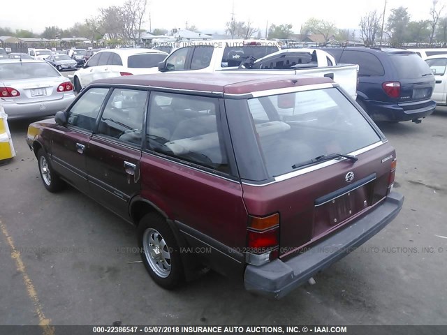 JF2AN53B5GE474377 - 1986 SUBARU GL 4WD MAROON photo 3