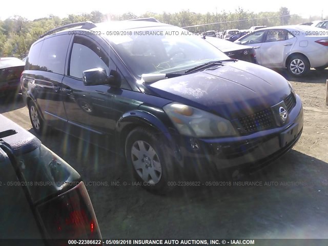 5N1BV28U14N366258 - 2004 NISSAN QUEST S/SE/SL Dark Blue photo 1