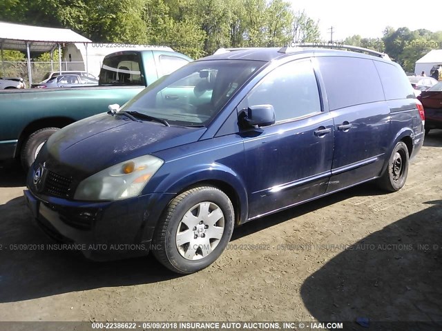 5N1BV28U14N366258 - 2004 NISSAN QUEST S/SE/SL Dark Blue photo 2