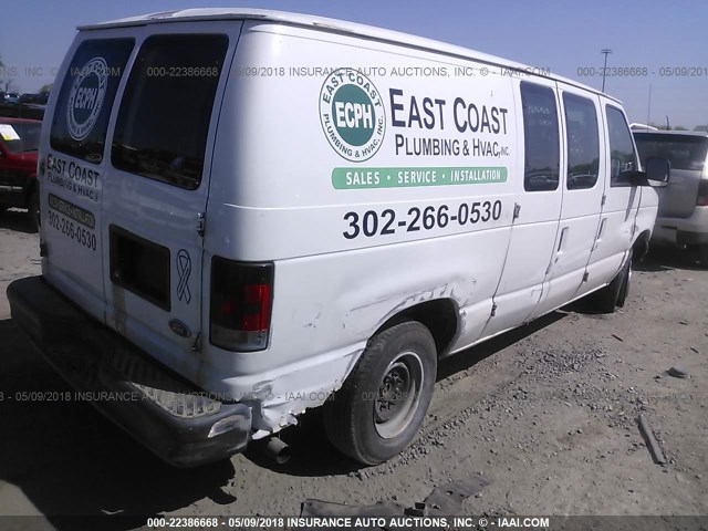 1FTNE24L95HB45005 - 2005 FORD ECONOLINE E250 VAN WHITE photo 4