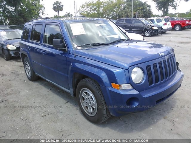 1J4NT2GAXAD594298 - 2010 JEEP PATRIOT SPORT BLUE photo 1