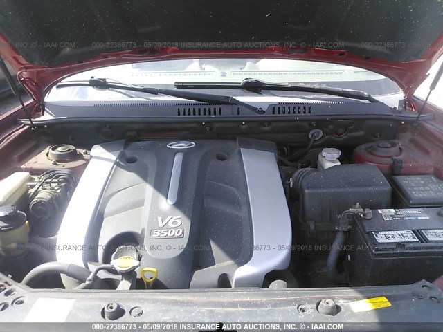 KM8SC73E15U990197 - 2005 HYUNDAI SANTA FE GLS/LX BURGUNDY photo 10