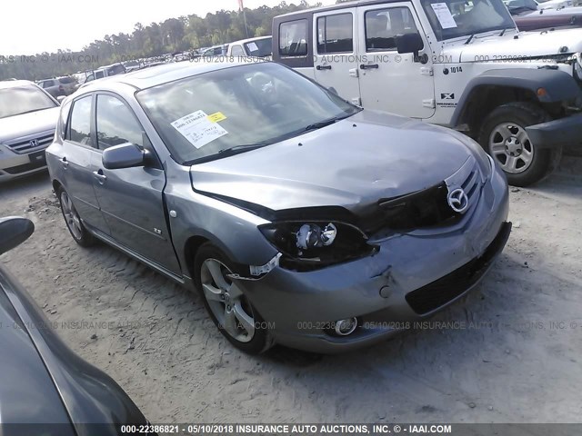 JM1BK343X41211246 - 2004 MAZDA 3 HATCHBACK GRAY photo 1