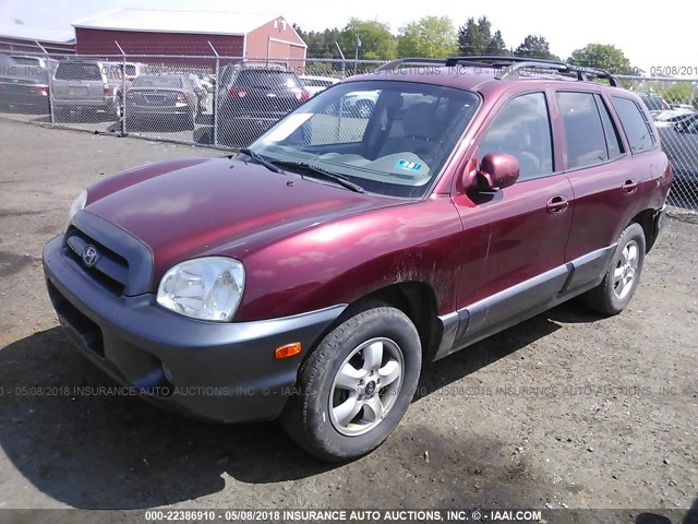 KM8SC73E25U005745 - 2005 HYUNDAI SANTA FE GLS/LX MAROON photo 2