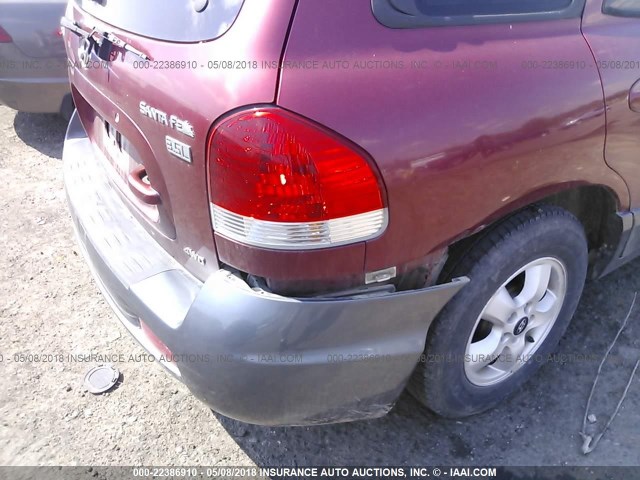 KM8SC73E25U005745 - 2005 HYUNDAI SANTA FE GLS/LX MAROON photo 6